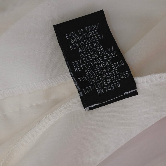 Cache Cream Ruffle Front Blouse with Cuffs and Rhinestone Buttons - Size 6 - Picture 7 of 7